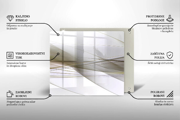 Tűzhelyvédő üveglap Absztrakt vonalak tervezése