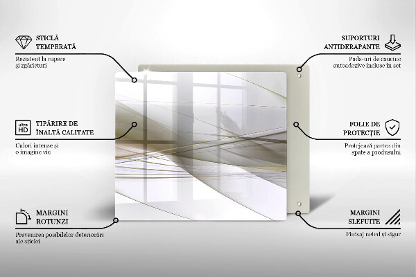 Tűzhelyvédő üveglap Absztrakt vonalak tervezése
