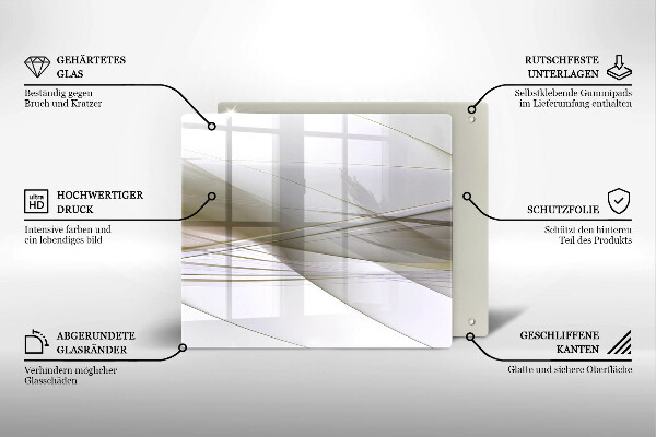 Tűzhelyvédő üveglap Absztrakt vonalak tervezése