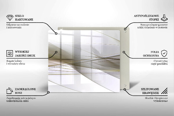 Tűzhelyvédő üveglap Absztrakt vonalak tervezése