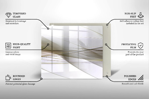 Tűzhelyvédő üveglap Absztrakt vonalak tervezése