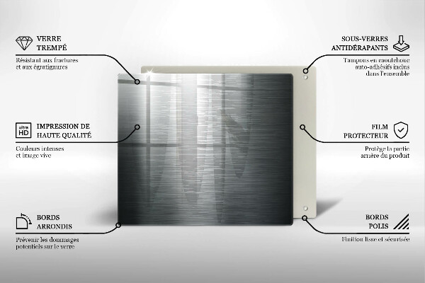 Tűzhelyvédő üveglap Fém textúra