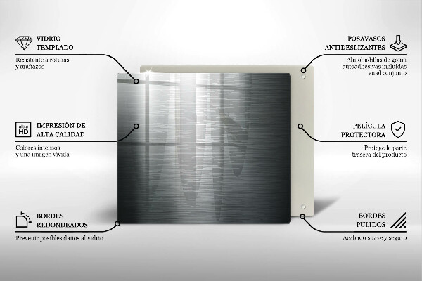 Tűzhelyvédő üveglap Fém textúra