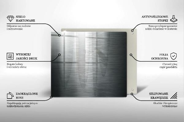Tűzhelyvédő üveglap Fém textúra