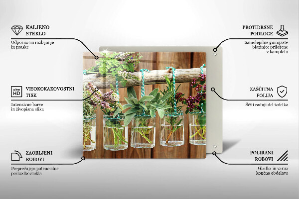 Tűzhelyvédő üveglap Gyógynövények évjárat