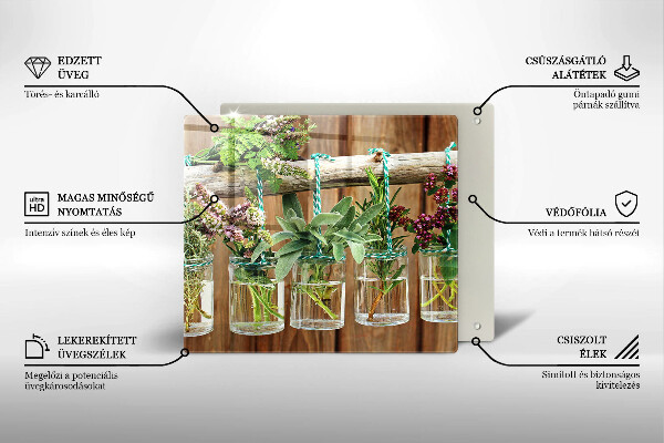 Tűzhelyvédő üveglap Gyógynövények évjárat