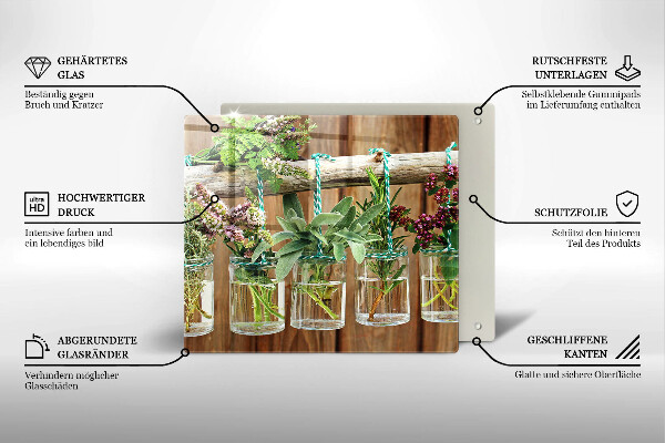 Tűzhelyvédő üveglap Gyógynövények évjárat