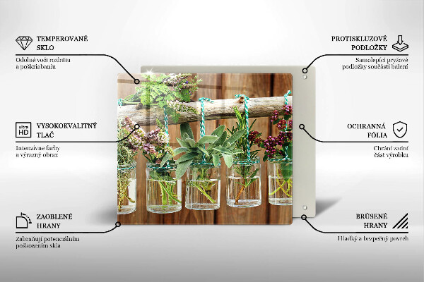 Tűzhelyvédő üveglap Gyógynövények évjárat