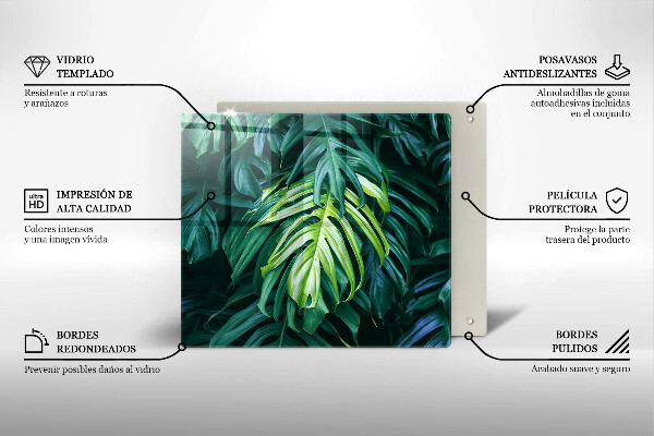 Tűzhelyvédő üveglap Vad szörny levelei