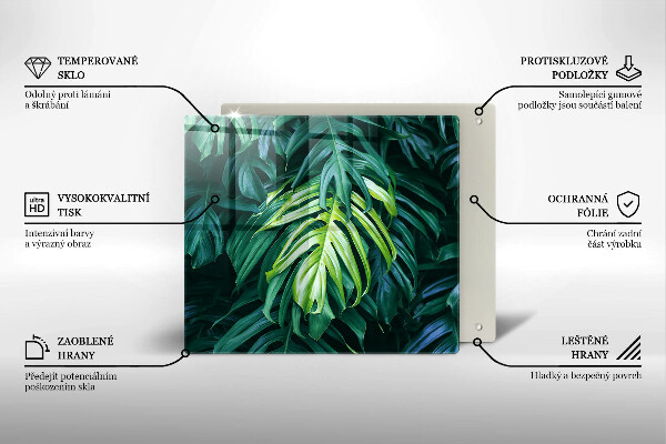 Tűzhelyvédő üveglap Vad szörny levelei