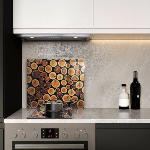 Tűzhelyvédő üveglap Fa tuskók