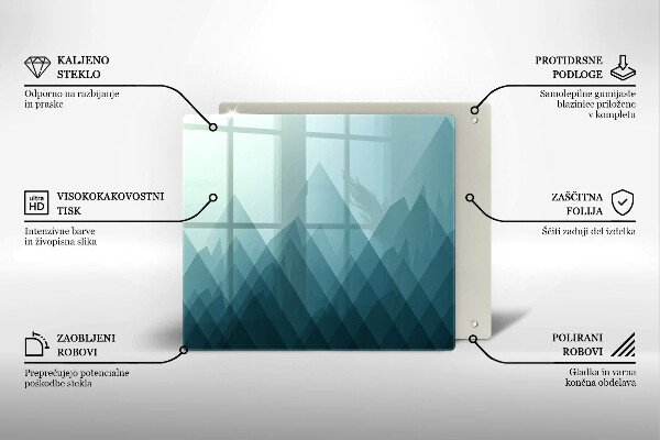 Tűzhelyvédő üveglap Absztrakt hegyek