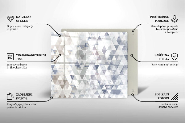 Tűzhelyvédő üveglap Háromszög minta