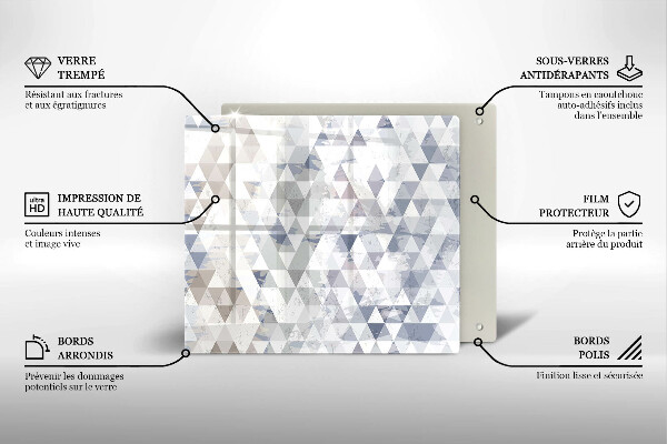 Tűzhelyvédő üveglap Háromszög minta