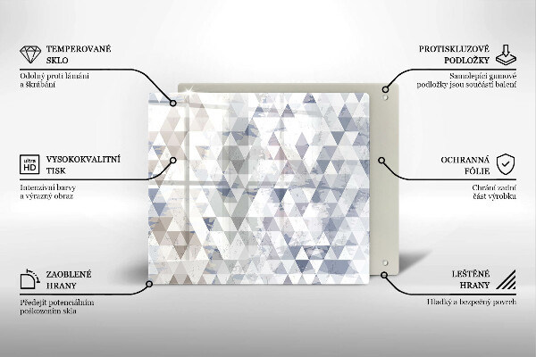 Tűzhelyvédő üveglap Háromszög minta