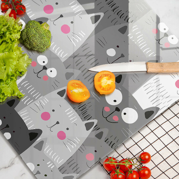 Tűzhelyvédő üveglap Macskák illusztráció