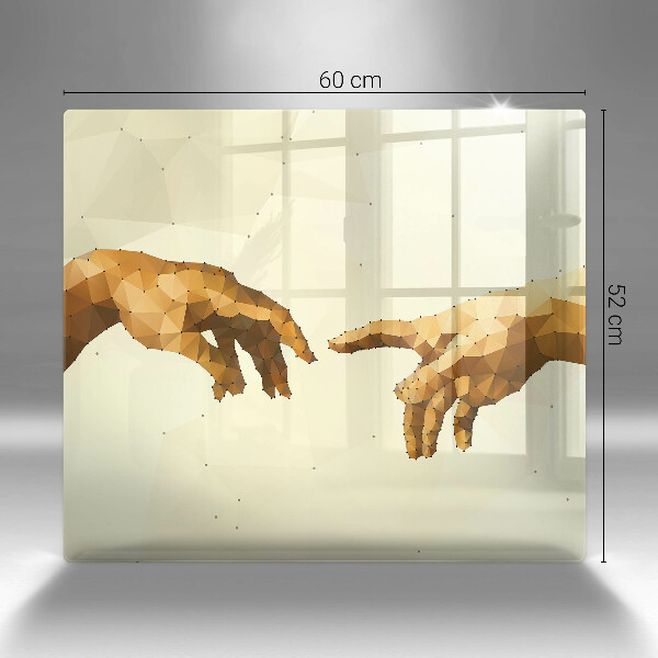 Tűzhelyvédő üveglap Ádám kezeinek teremtése