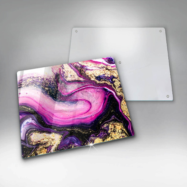 Tűzhelyvédő üveglap Absztrakt design arany