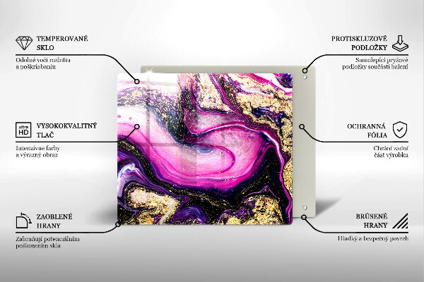 Tűzhelyvédő üveglap Absztrakt design arany