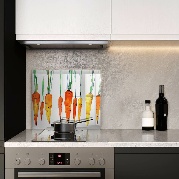 Tűzhelyvédő üveglap Sárgarépa illusztráció