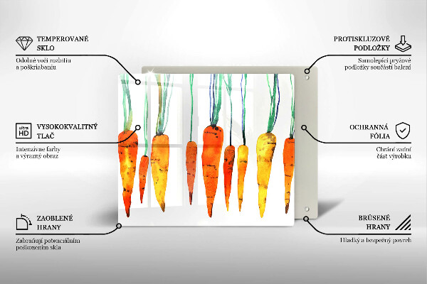 Tűzhelyvédő üveglap Sárgarépa illusztráció