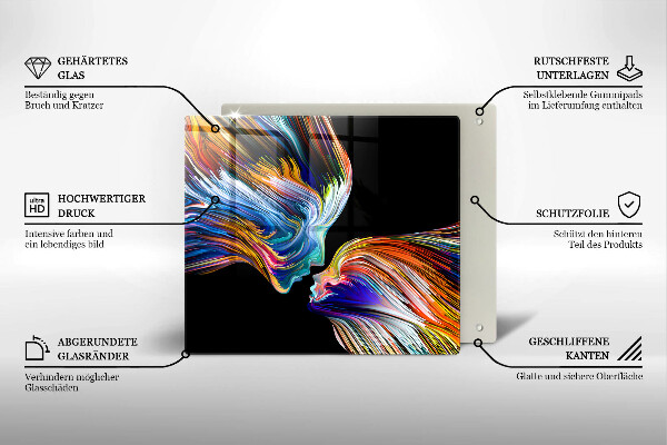 Tűzhelyvédő üveglap Csók absztrakció