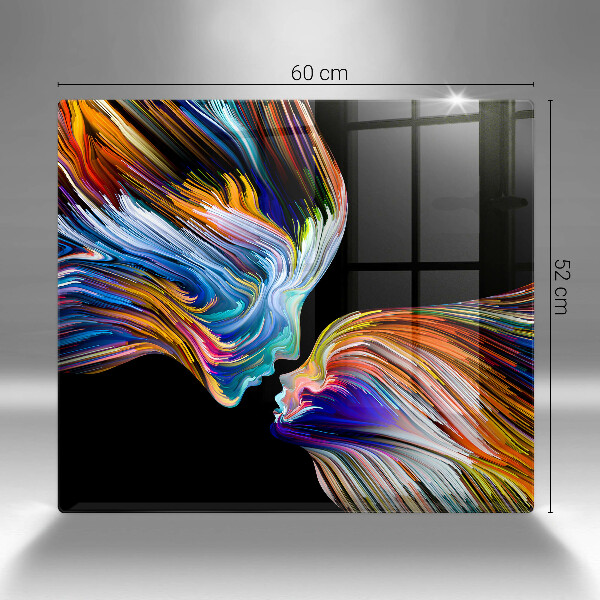 Tűzhelyvédő üveglap Csók absztrakció