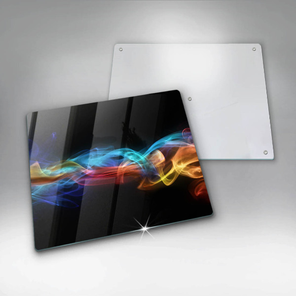 Tűzhelyvédő üveglap Színes füst