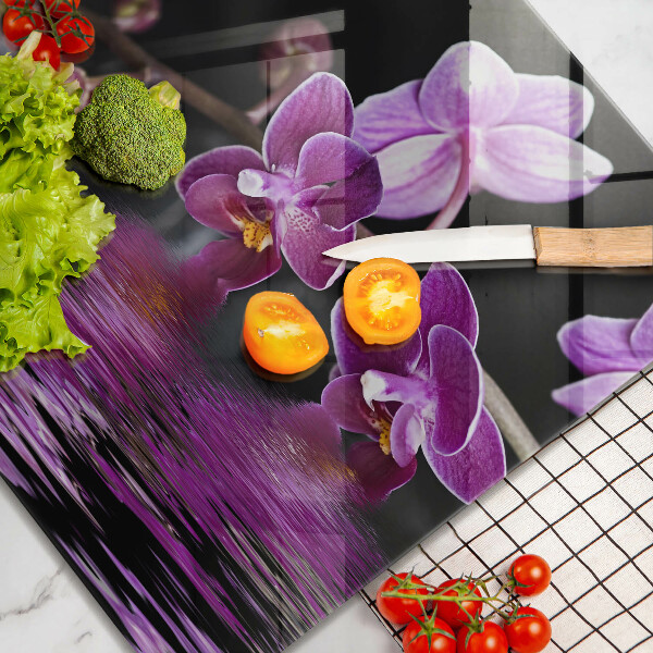 Tűzhelyvédő üveglap Orchidea zen víz