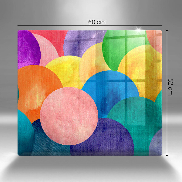 Tűzhelyvédő üveglap Színes körök