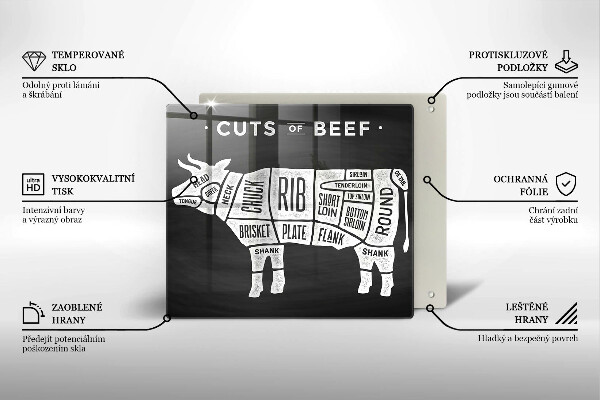 Tűzhelyvédő üveglap Tehénhús marhahús