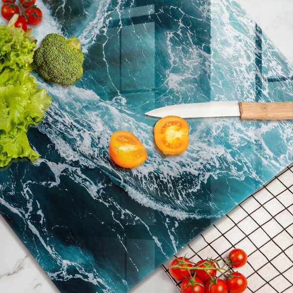 Tűzhelyvédő üveglap Habzó vízhullámok