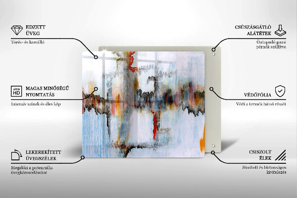 Tűzhelyvédő üveglap Absztrakciós festékek