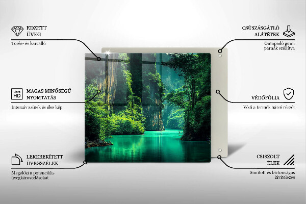 Tűzhelyvédő üveglap Lagúna táj