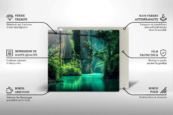 Tűzhelyvédő üveglap Lagúna táj