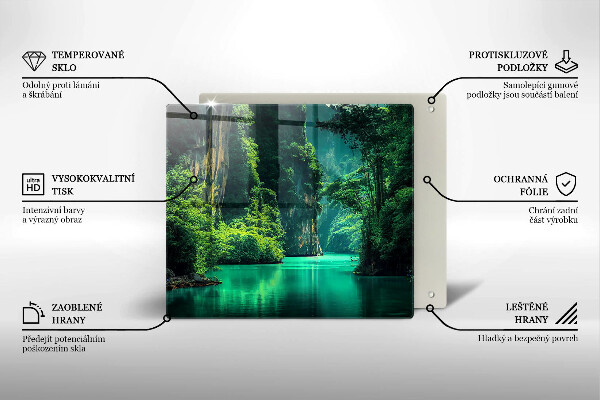 Tűzhelyvédő üveglap Lagúna táj