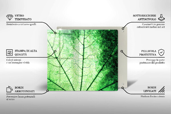 Tűzhelyvédő üveglap Dekoratív érlevél