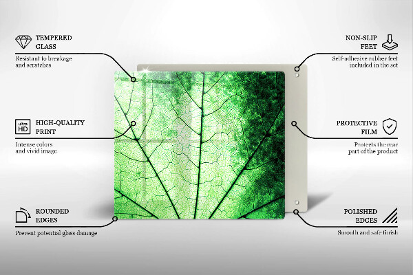 Tűzhelyvédő üveglap Dekoratív érlevél