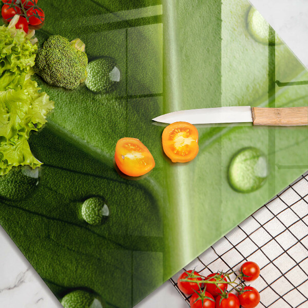 Tűzhelyvédő üveglap Természet harmat és levél