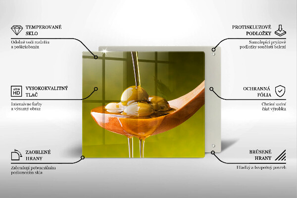 Tűzhelyvédő üveglap Olívaolaj és olívabogyó