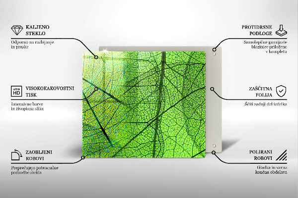 Tűzhelyvédő üveglap Természetes levélerek