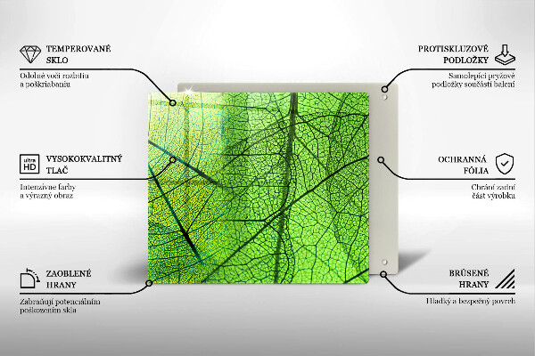 Tűzhelyvédő üveglap Természetes levélerek