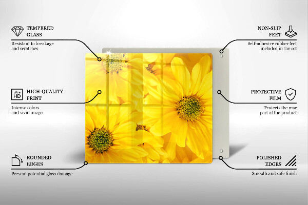 Tűzhelyvédő üveglap Virágszirom