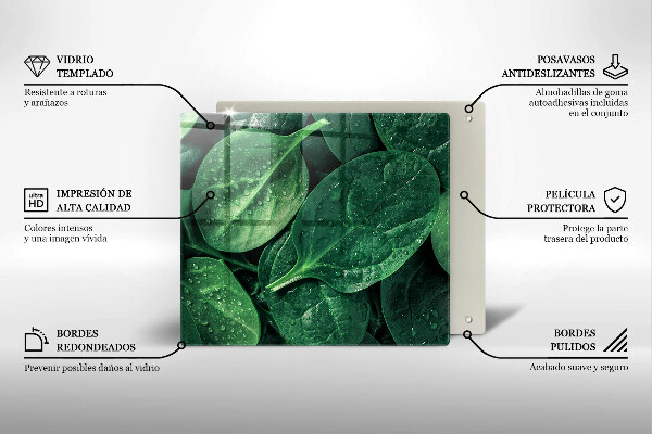 Tűzhelyvédő üveglap Bazsalikom