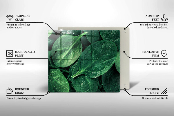 Tűzhelyvédő üveglap Bazsalikom