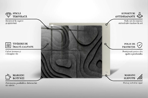 Tűzhelyvédő üveglap 3D kő formák