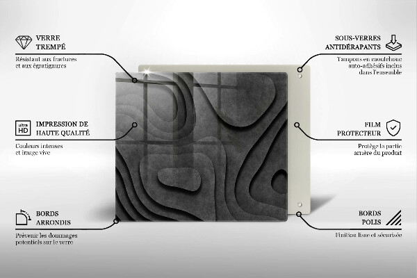 Tűzhelyvédő üveglap 3D kő formák