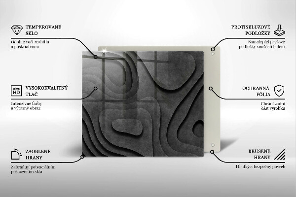Tűzhelyvédő üveglap 3D kő formák