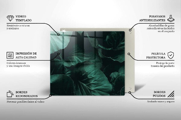 Tűzhelyvédő üveglap Vad sötét levelek