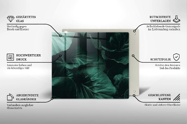 Tűzhelyvédő üveglap Vad sötét levelek